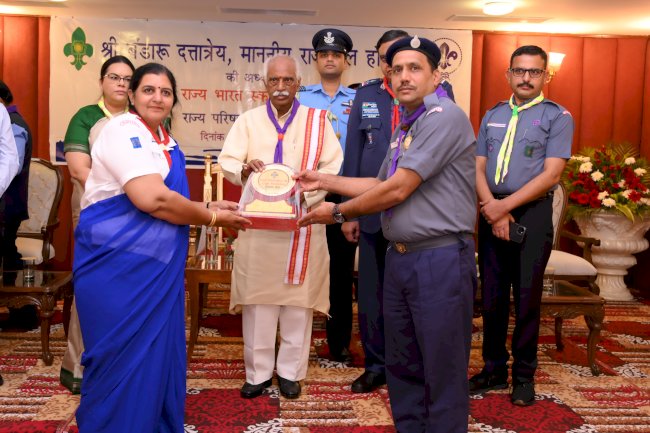 जिला संगठन आयुक्त राजेश वशिष्ठ को महामहीम राज्यपाल ने किया  बार टू मेडल ऑफ़ मेरिट अवार्ड से सम्मानित