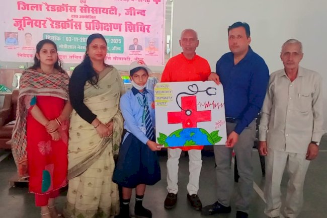 जे.आर.सी. कैम्प के चौथे दिन बच्चों ने सीखी प्राथमिक उपचार की बारीकियाँ, 